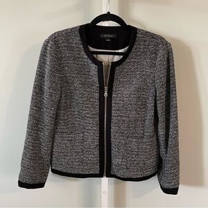 Ann Taylor Full Zip Gray & Black Blazer
